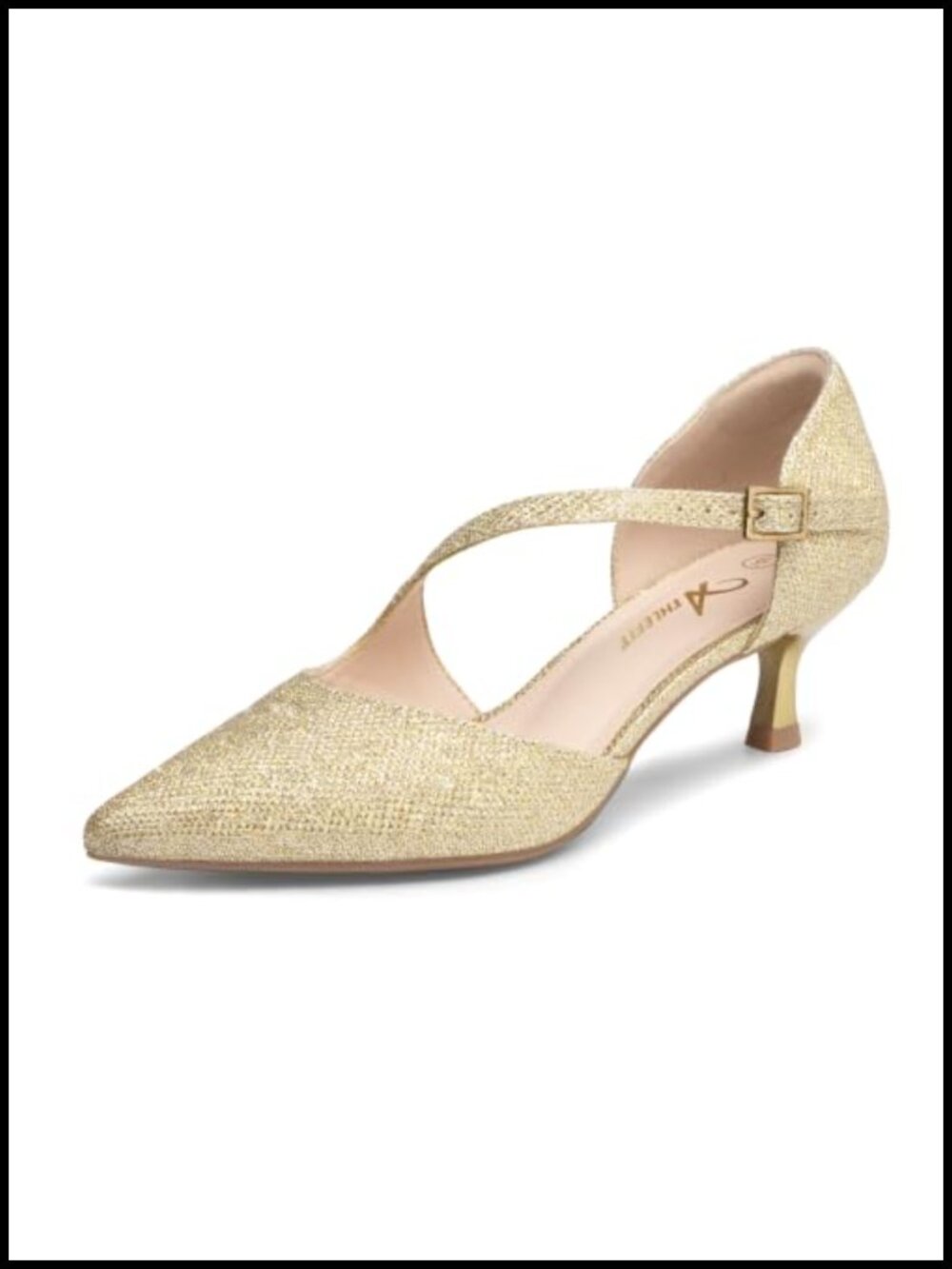 Women's Kitten Heel Pumps Pointed Toe Slip Resistant Buckle Dress Shoes